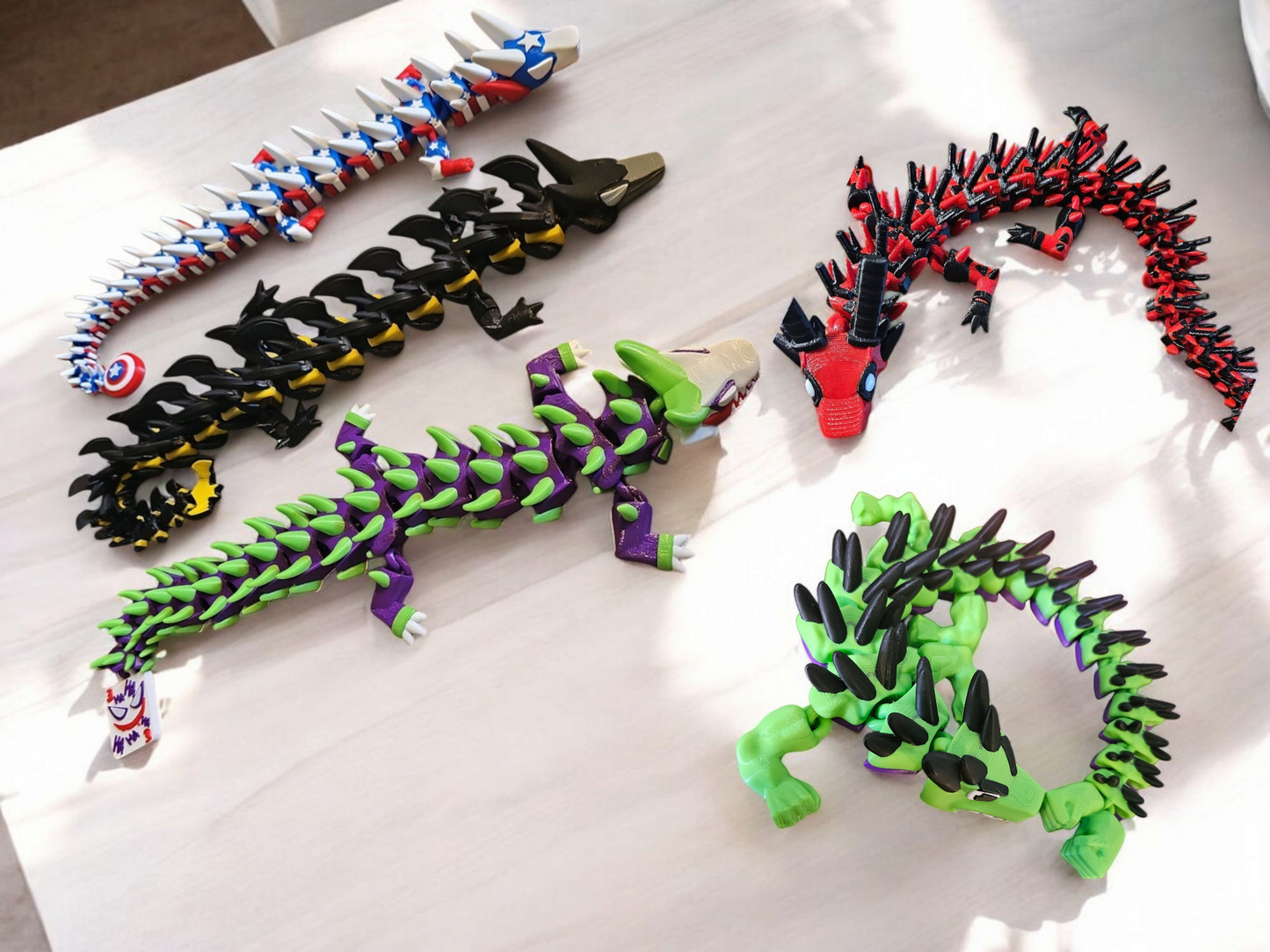 3D printed superhero dragons
